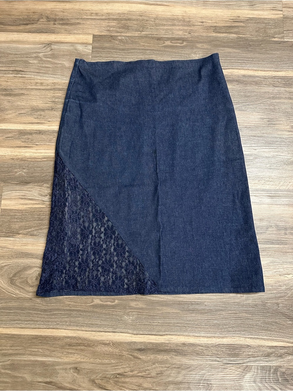 Anthropologie Blue Denim Asymmetrical Panel Skirt